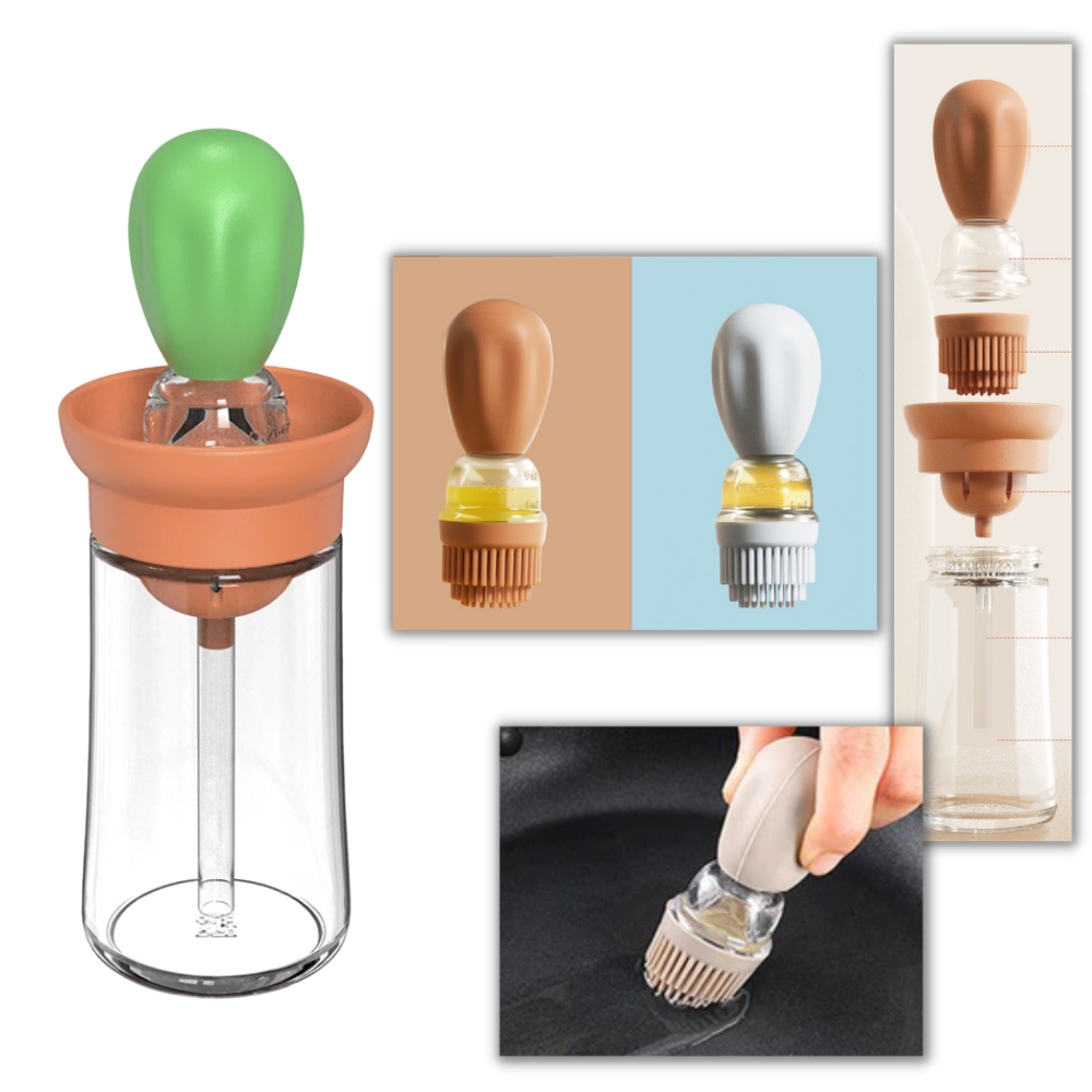 Glass Oil Bottle with Brush -