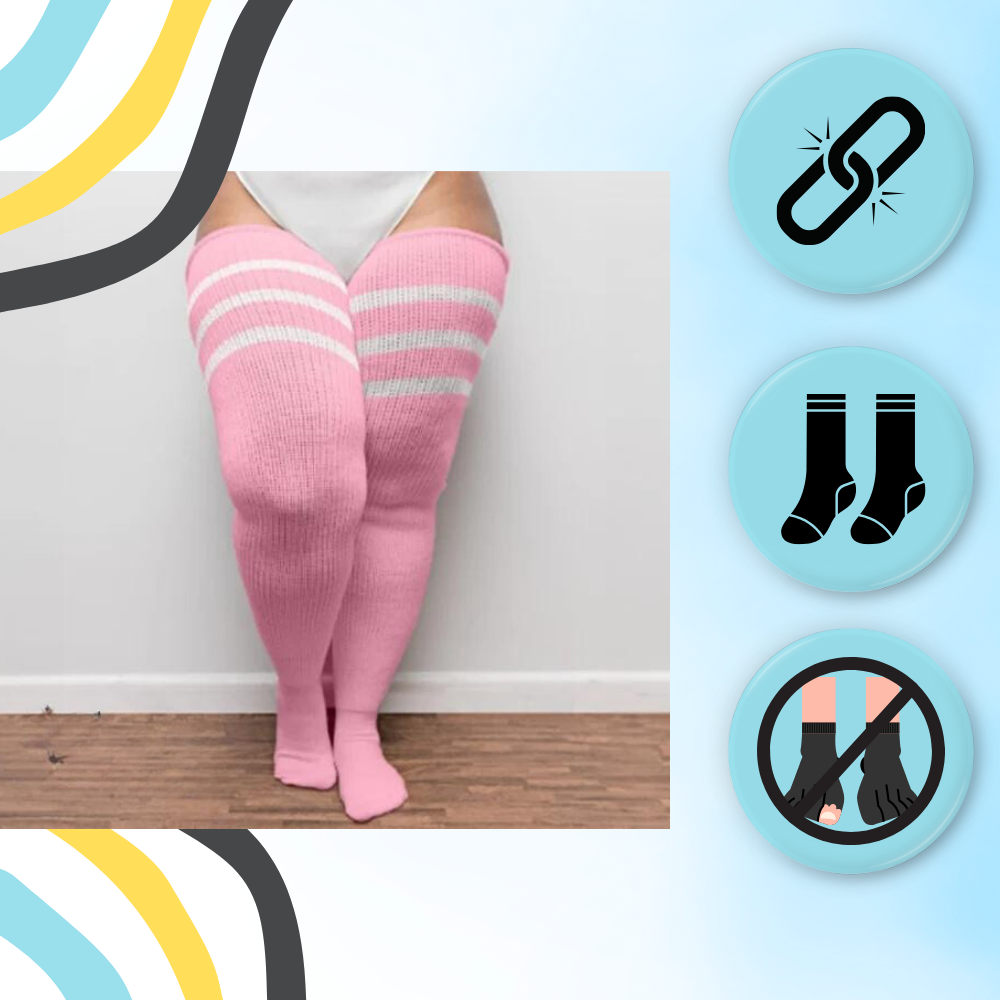 Toe Reinforced Women's Thigh High Socks - Ozerty